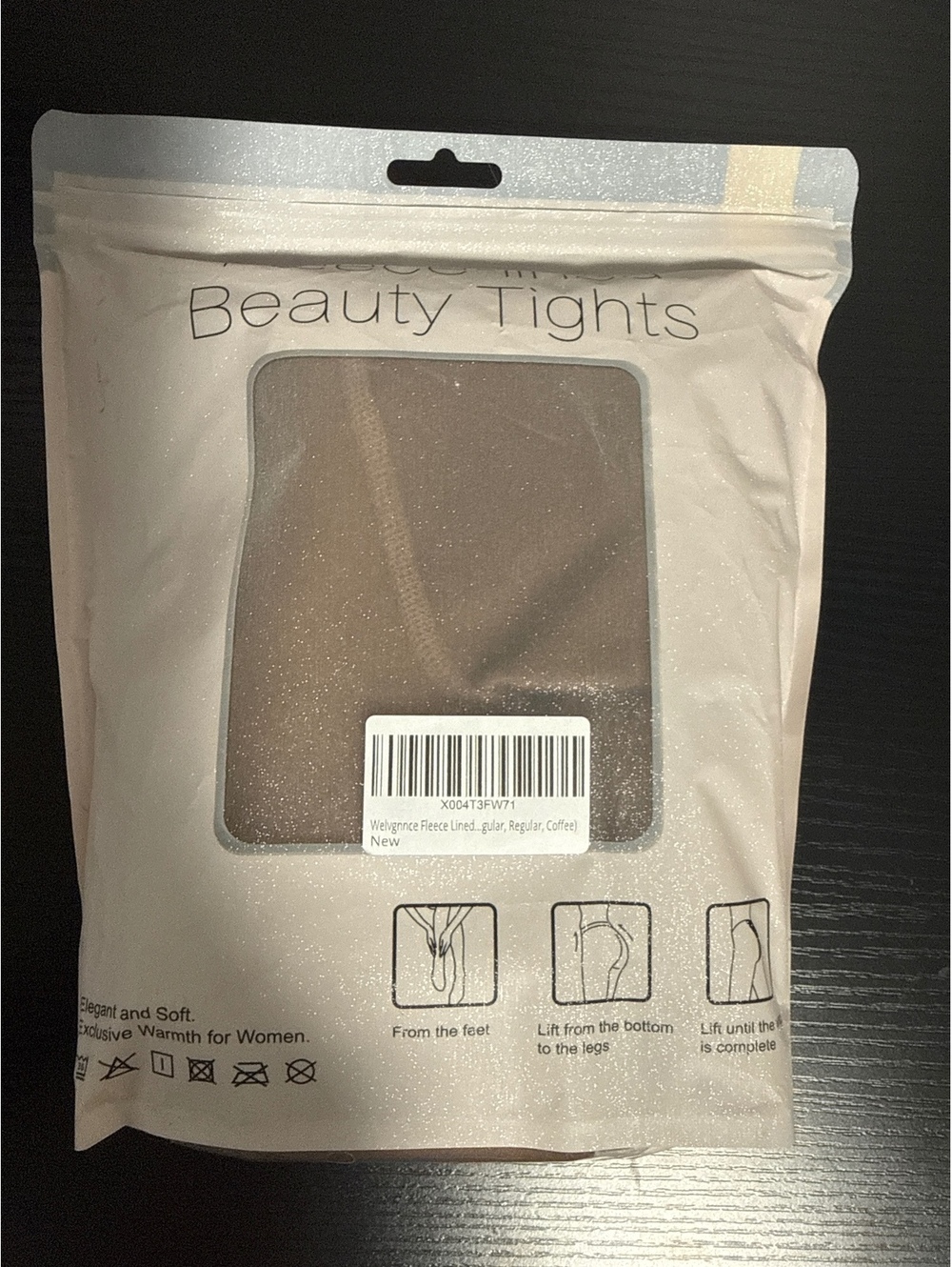 Beauty Tights Fleece-Lined Women's Tights Cozy Warmth Elastic Soft - Coffee - Picture 2 of 2
